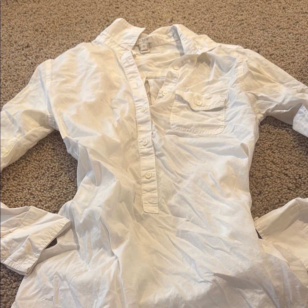 J. Crew White Casual Button Down Shirt Classic Design